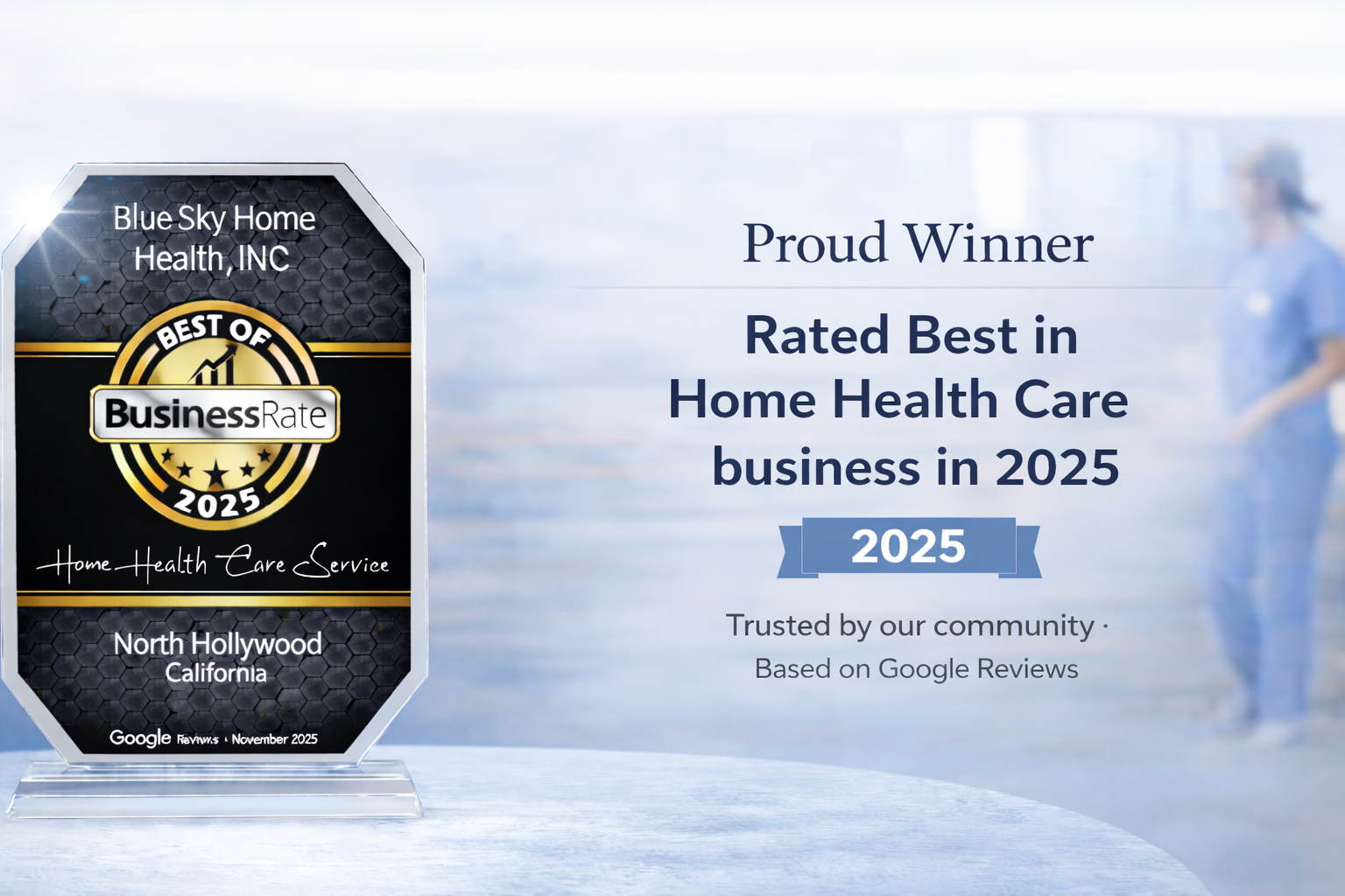 Blue Sky Home Health Google Award Best Home Health Business 2025